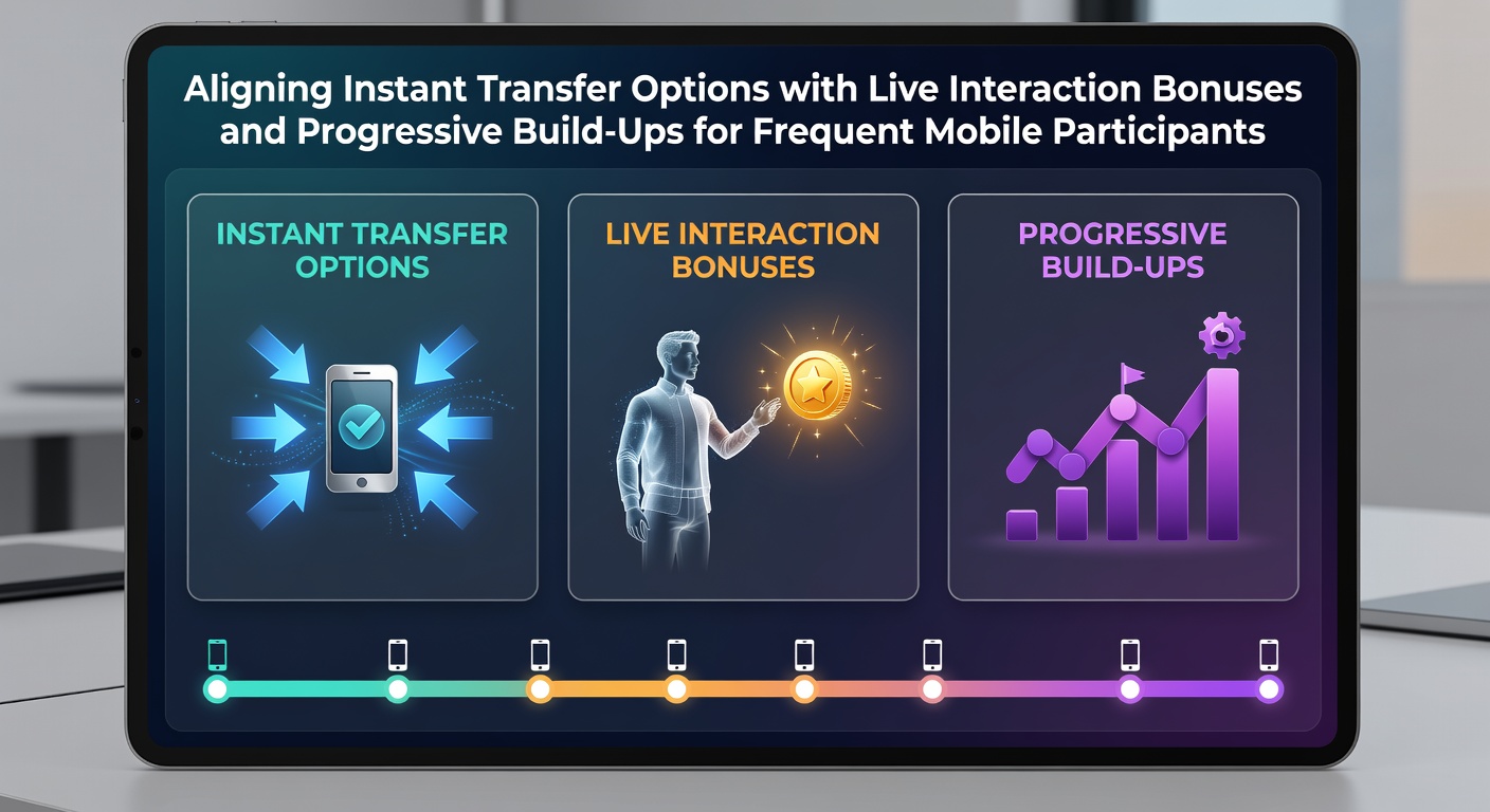 Mobile device displaying instant transfer features alongside live bonus indicators and progressive jackpot meters