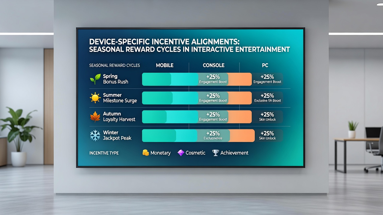 Detailed view of seasonal reward interfaces on mobile versus console devices