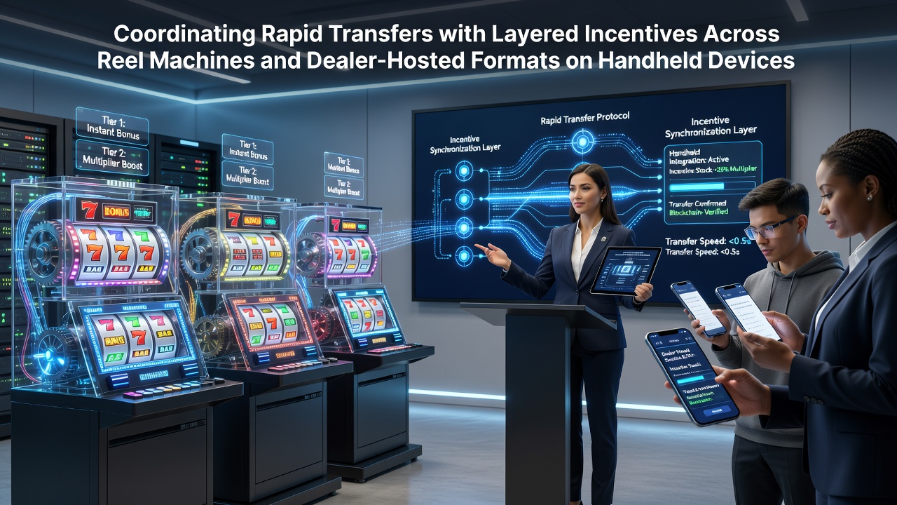 Mobile device displaying coordinated slot and live dealer interfaces with payment and bonus overlays