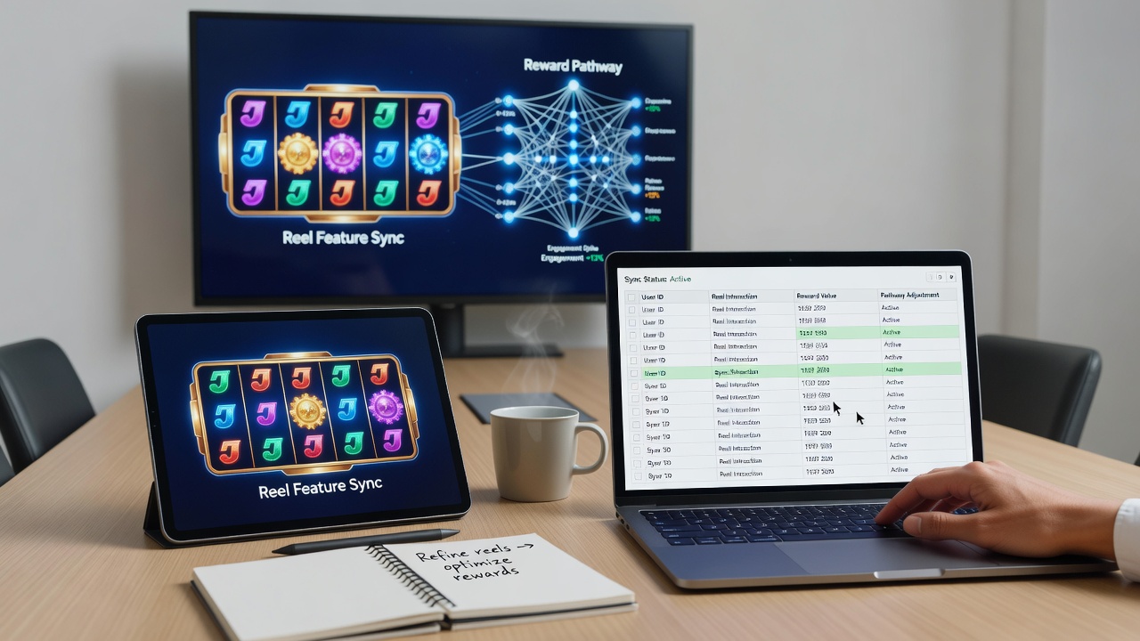 Mobile devices displaying synchronized reel and table game interfaces side by side