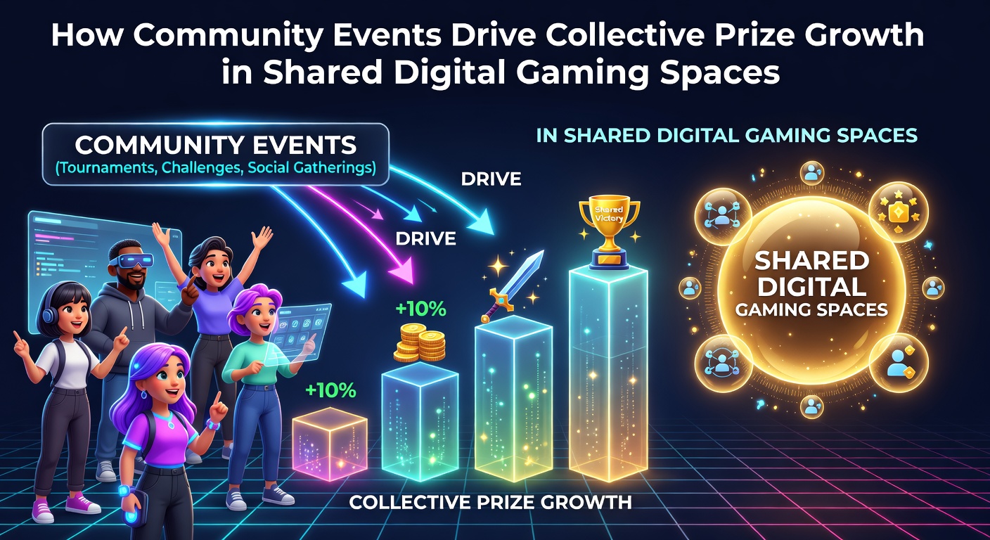 Community members participating in a shared digital gaming event with growing prize pools displayed on screen