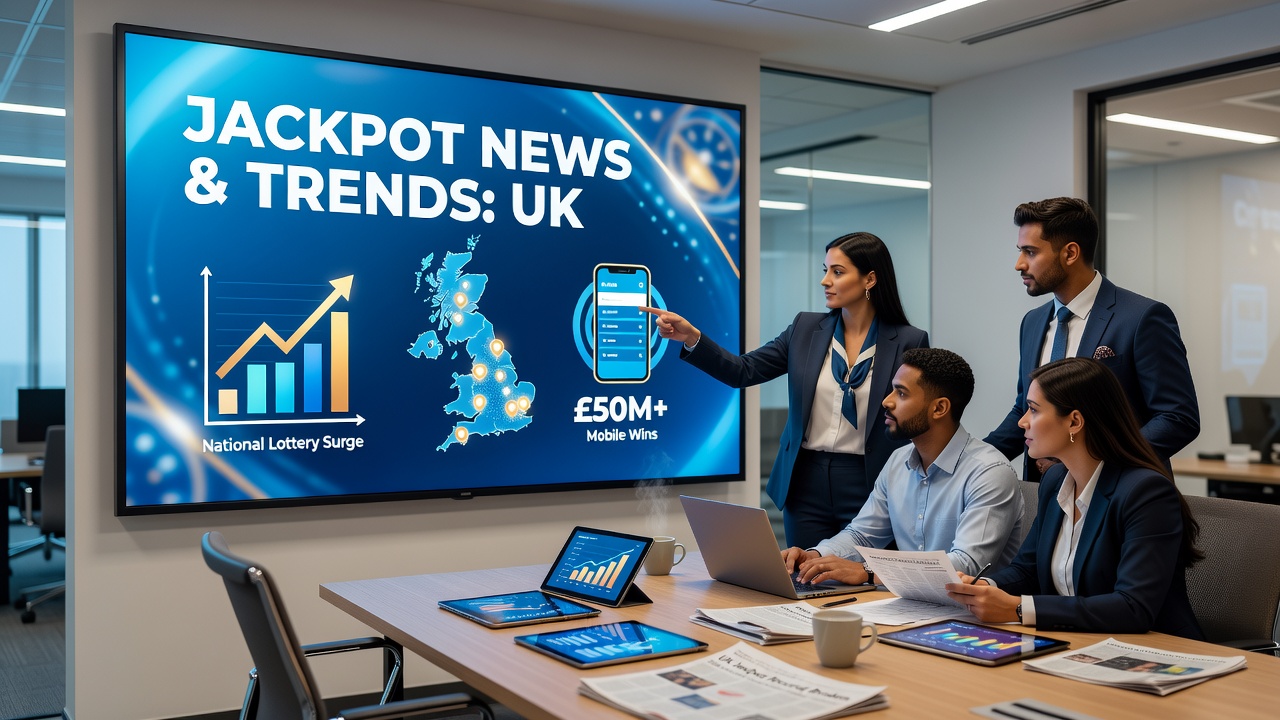 National Lottery Lotto draw scene with jackpot figures displayed on screen