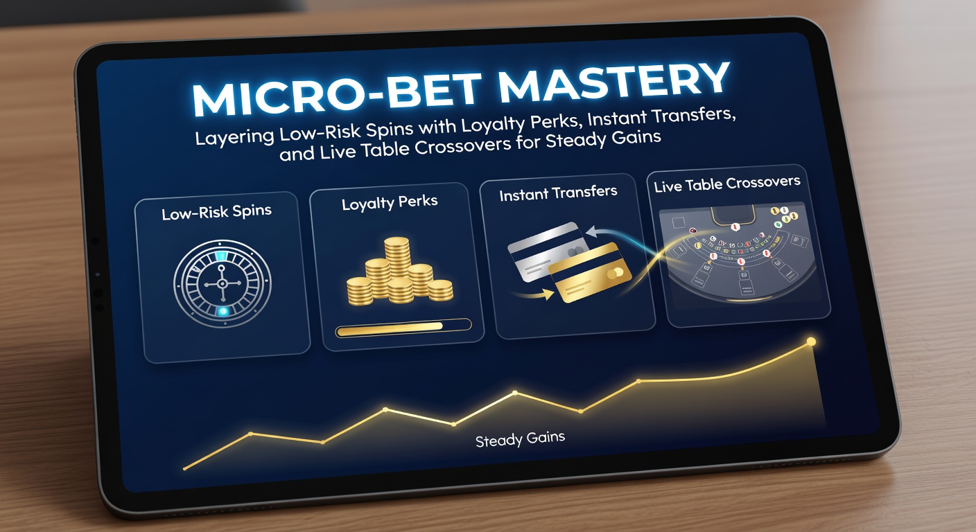 Players layering micro-bets on low-volatility slots alongside loyalty reward interfaces, showcasing steady session builds
