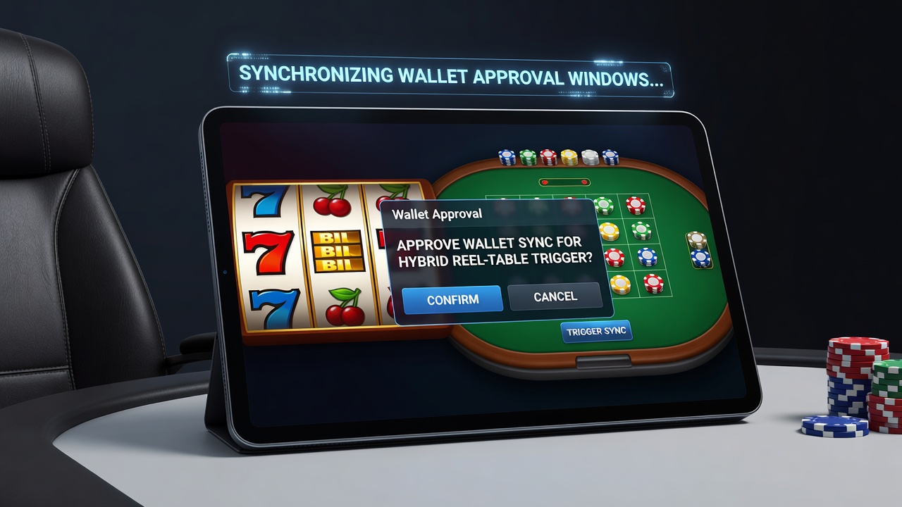 Close-up of hybrid reel-table interface on mobile device with payment synchronization indicators