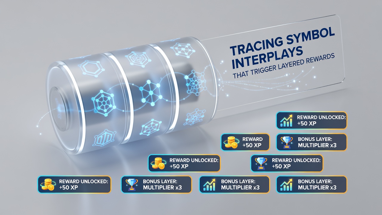 Screenshot of an app interface highlighting active symbol chains and reward progression indicators