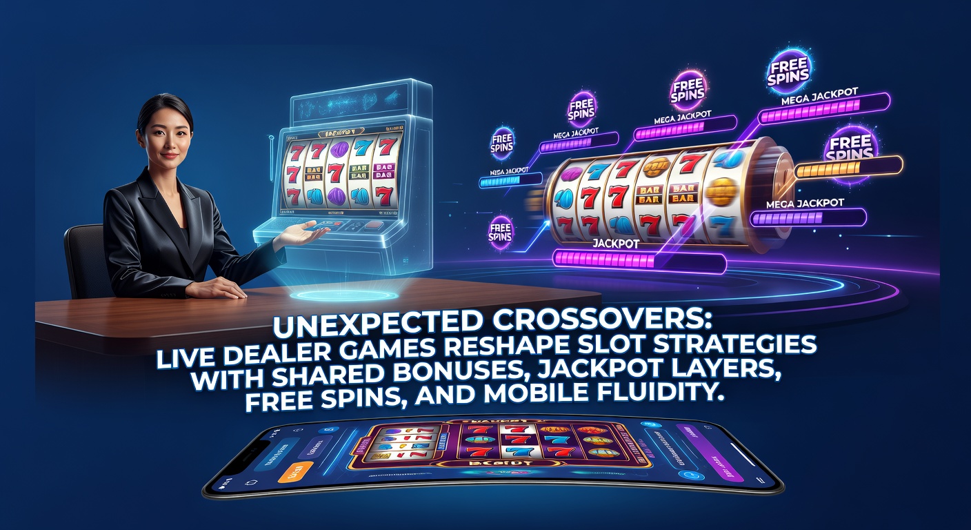 Live dealer table surrounded by glowing slot reels, illustrating crossover mechanics in online gaming platforms